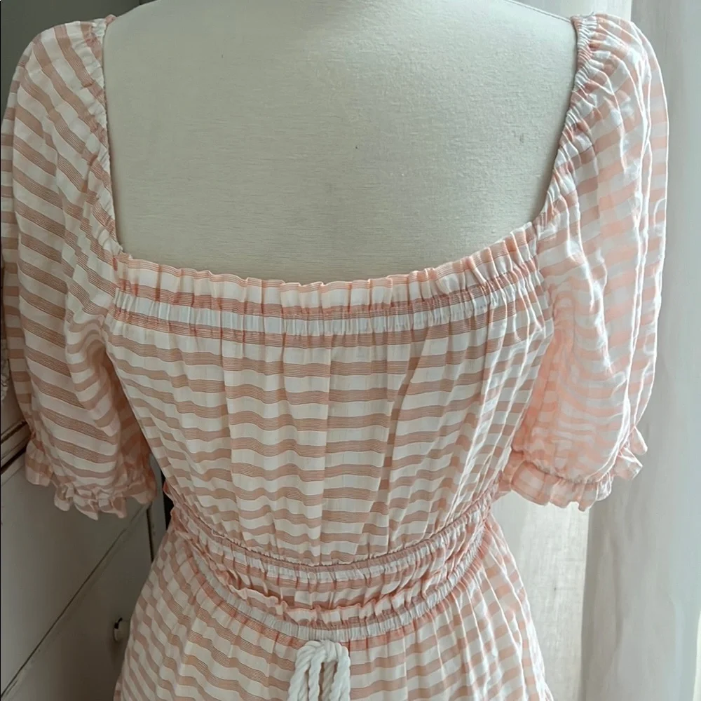 Moon River Peach Striped Midi Dress - Picture 3 of 11